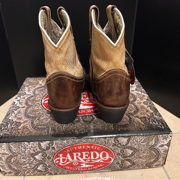 Laredo Tori 8" Women's 10M Leather Cowboy Boots BrownTan Ortholite Western - Picture 11 of 13